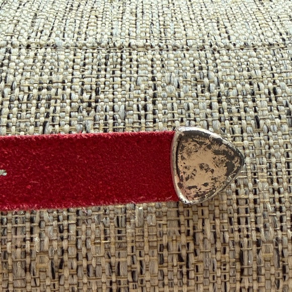 VINTAGE red suede Roper belt - Picture 11 of 12
